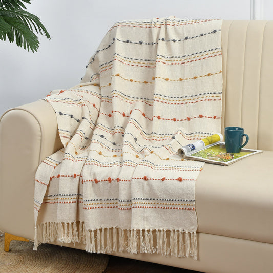 Sunset Threads – Handmade Cotton Throw