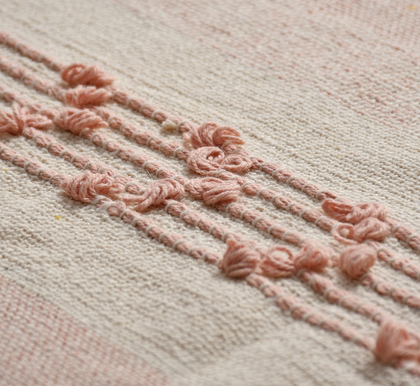Blush Horizon – Handmade Cotton Throw