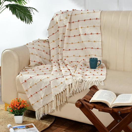 Amber Lines – Handmade Cotton Throw