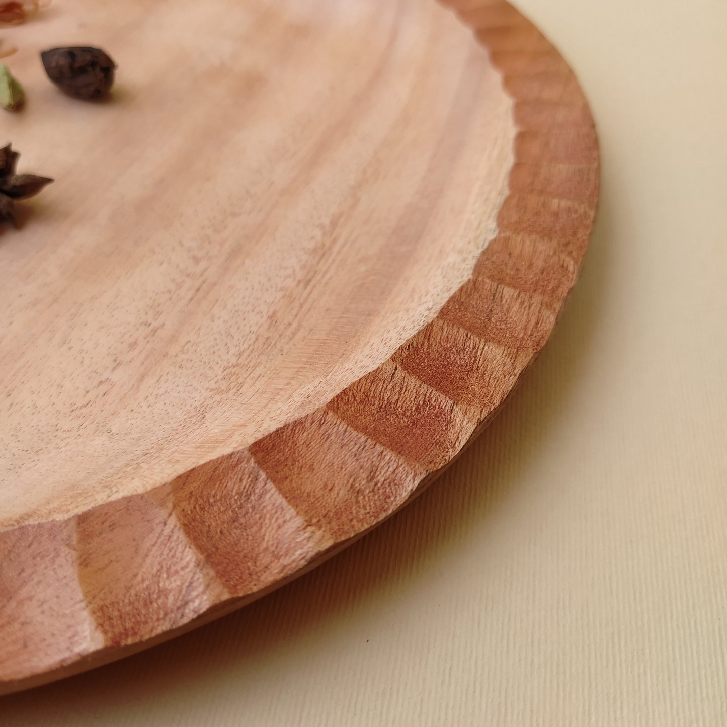 Brown Neem Wood Oval Shape Serving Platter