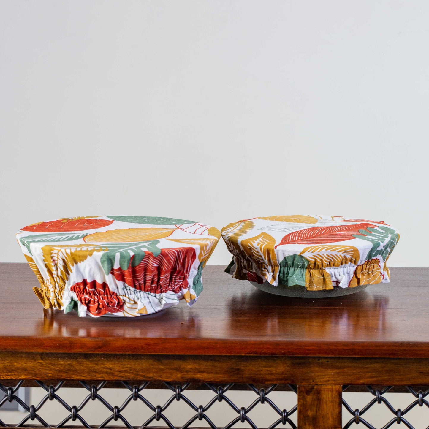 Hand Screen-Printed 100% Cotton Multi color Dish Cover- Set of 2