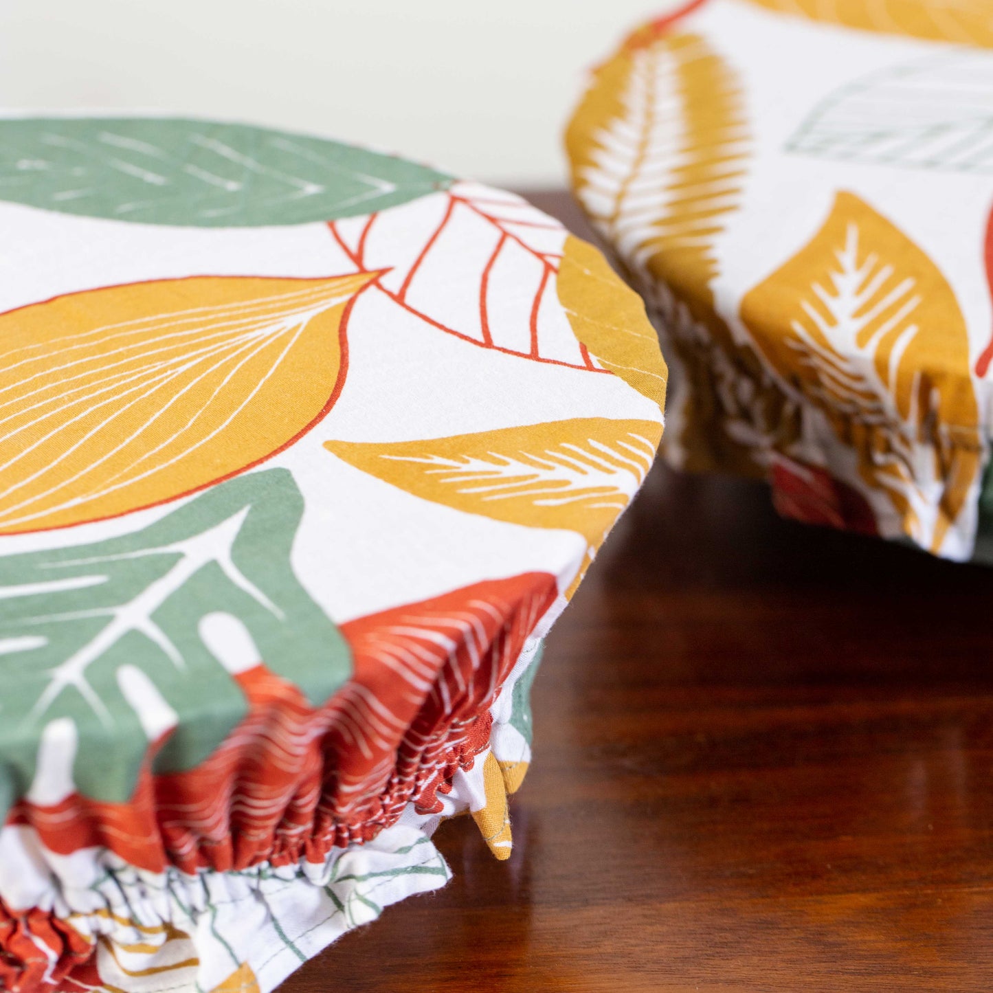 Hand Screen-Printed 100% Cotton Multi color Dish Cover- Set of 2
