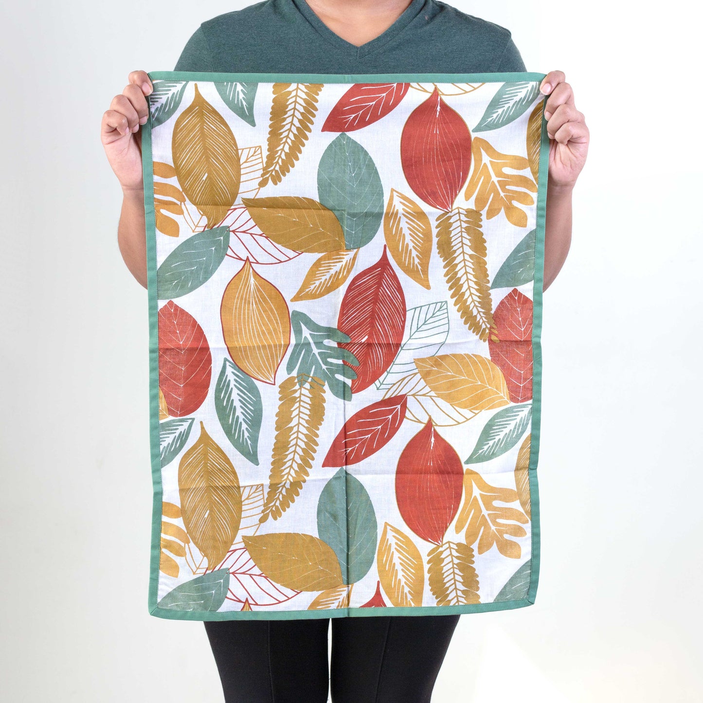 Hand Screen-Printed 100% Cotton Multi color Kitchen Towel - Set of 2