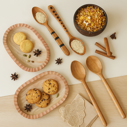Brown Neem Wood Serving Spoon