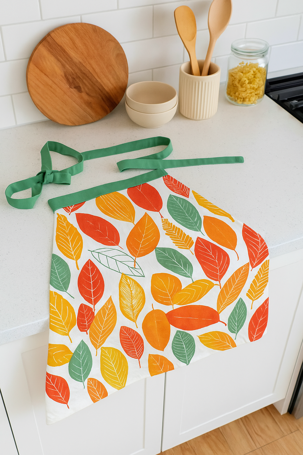 Hand Screen-Printed 100% Cotton Multi color Apron