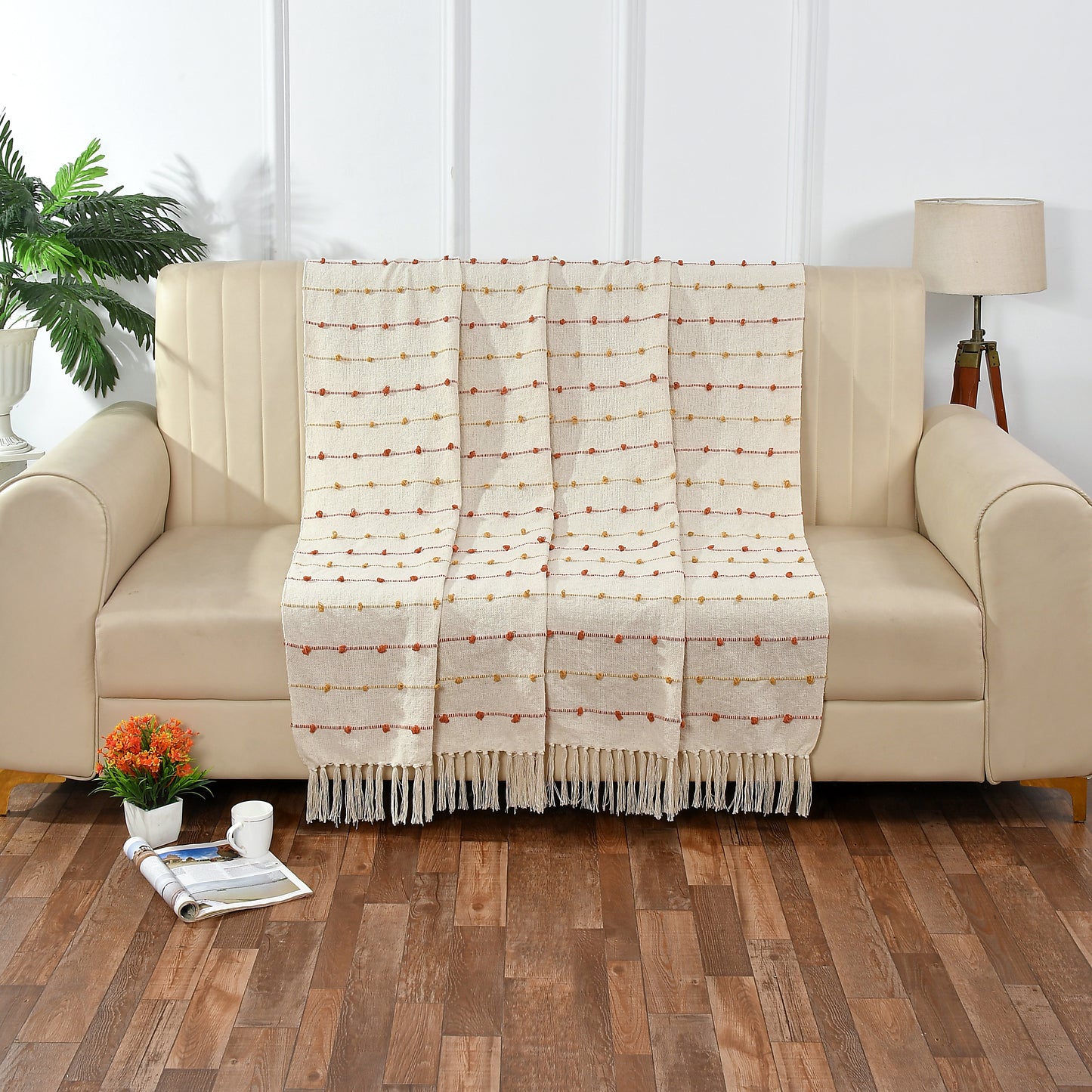 Amber Lines – Handmade Cotton Throw