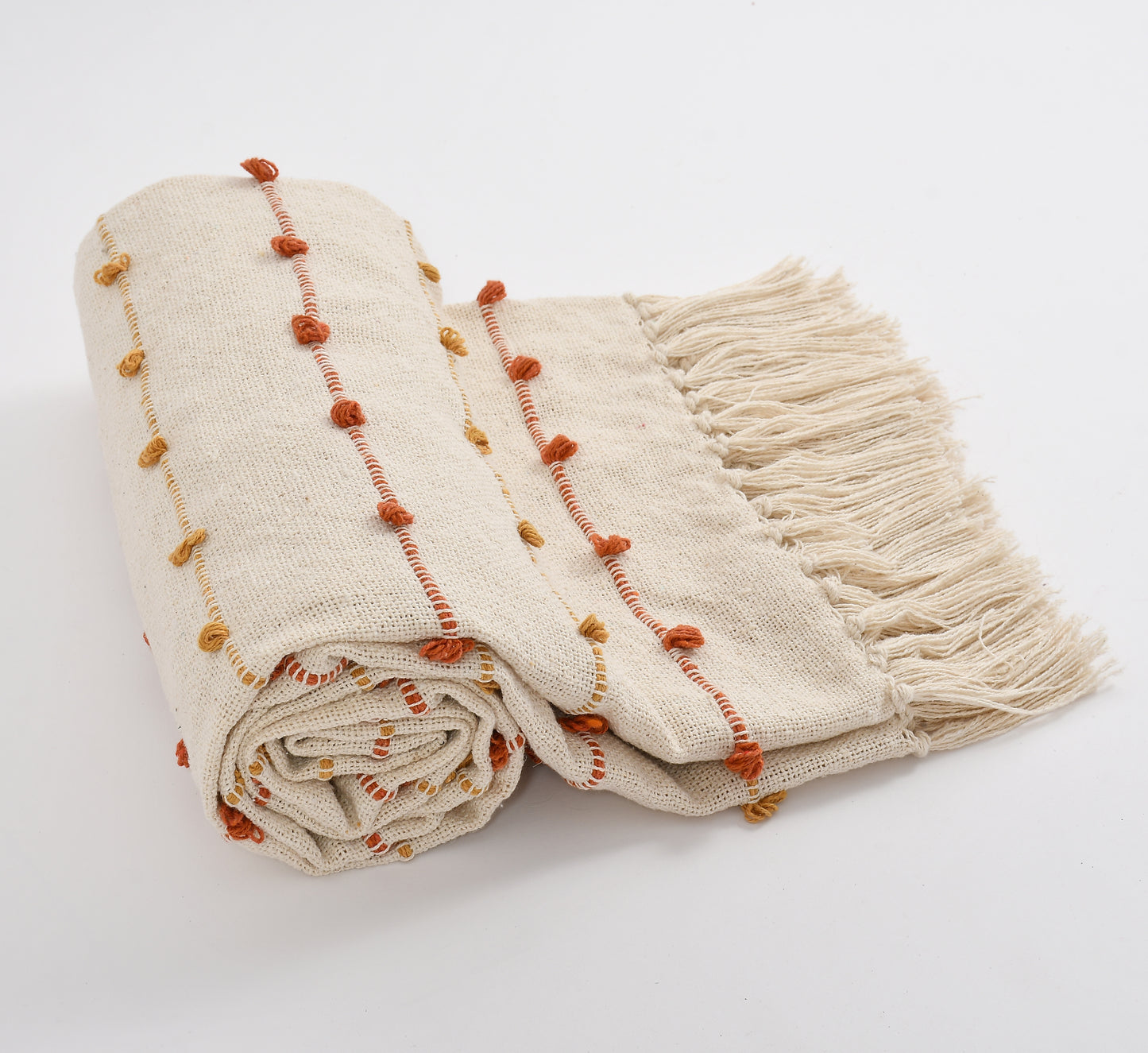 Amber Lines – Handmade Cotton Throw