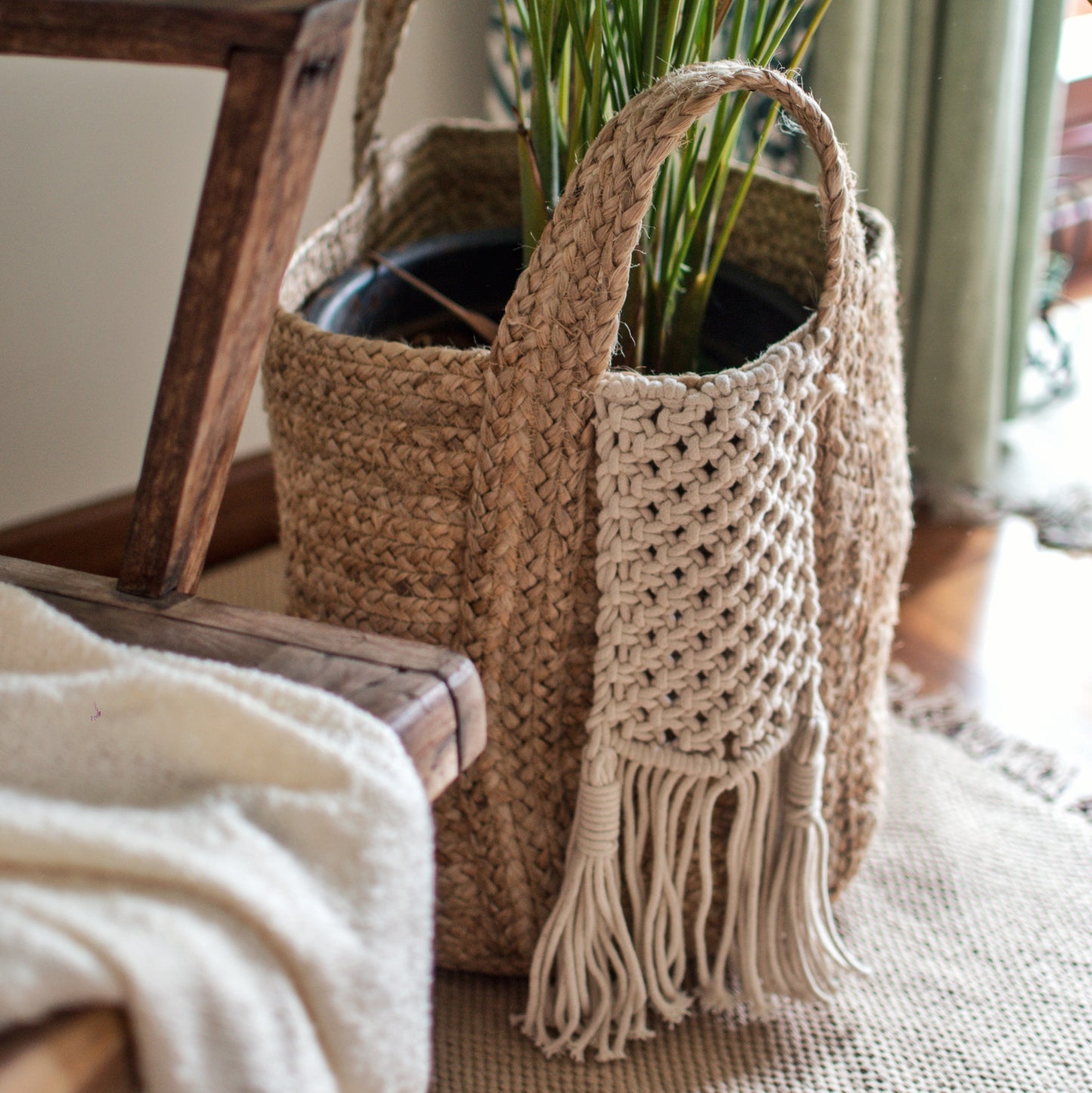 Rhea handwoven basket for multipurpose use