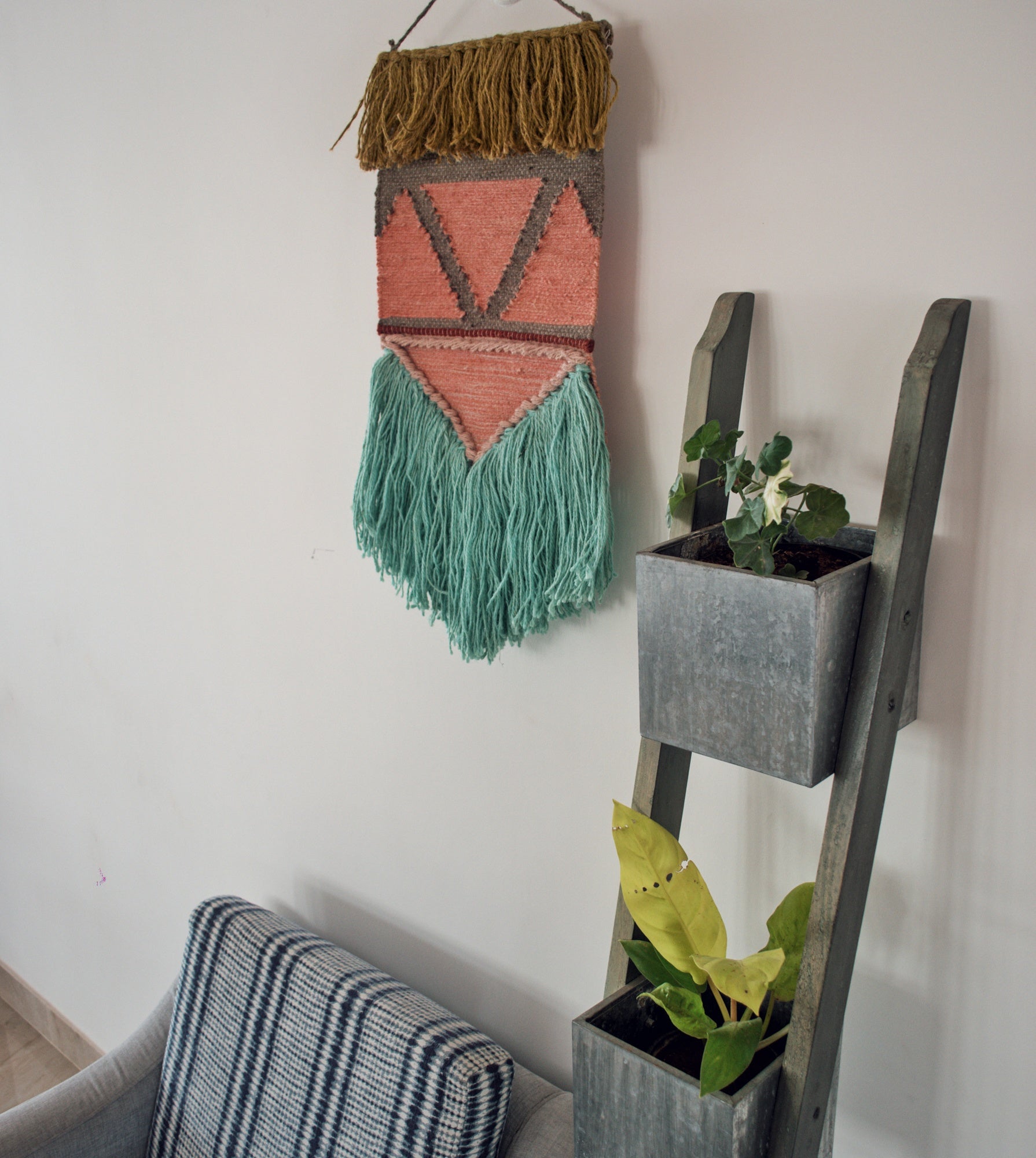 Bohemian wall hanging handmade from natural materials