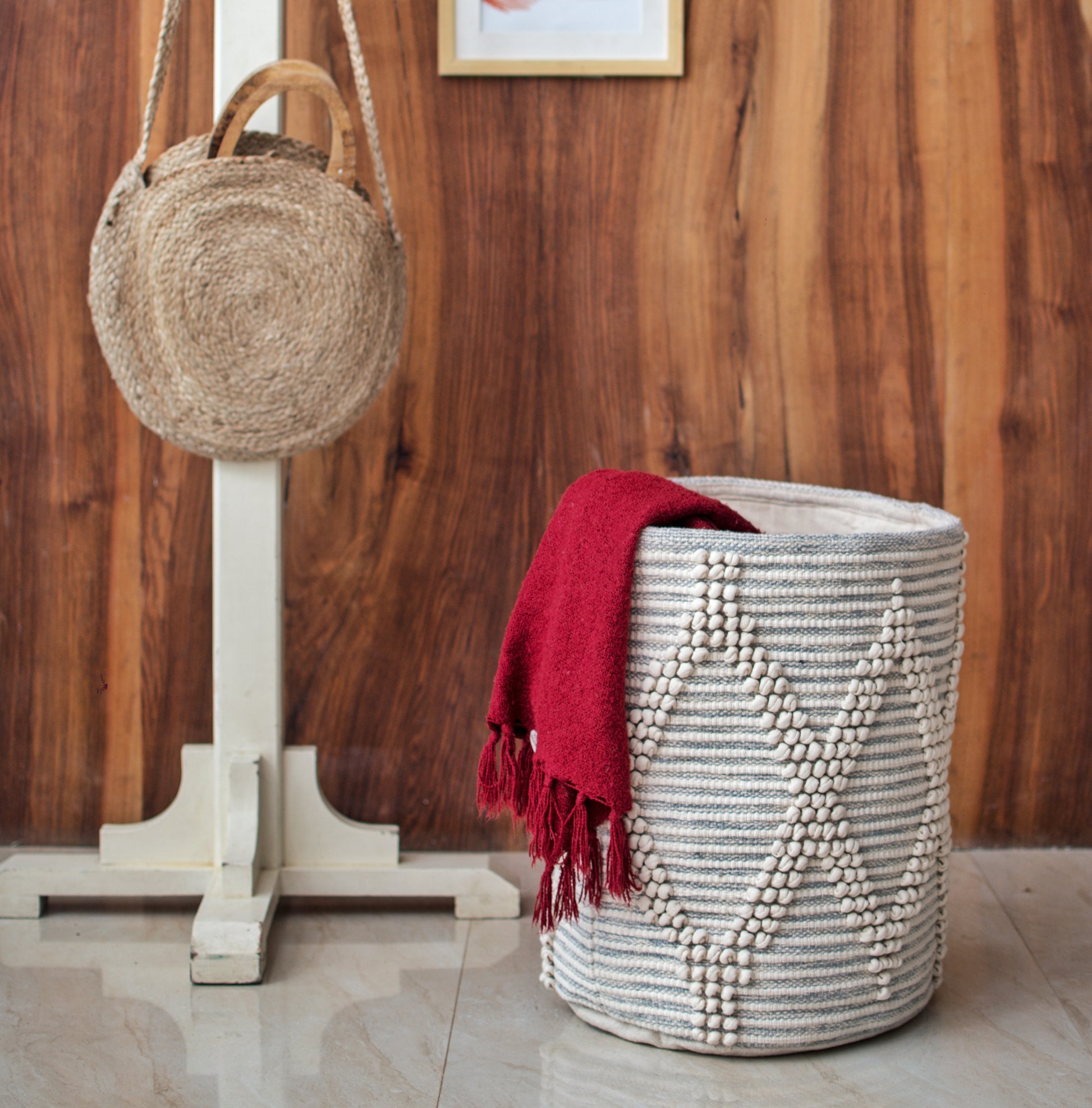Willow handwoven basket for bohemian homes