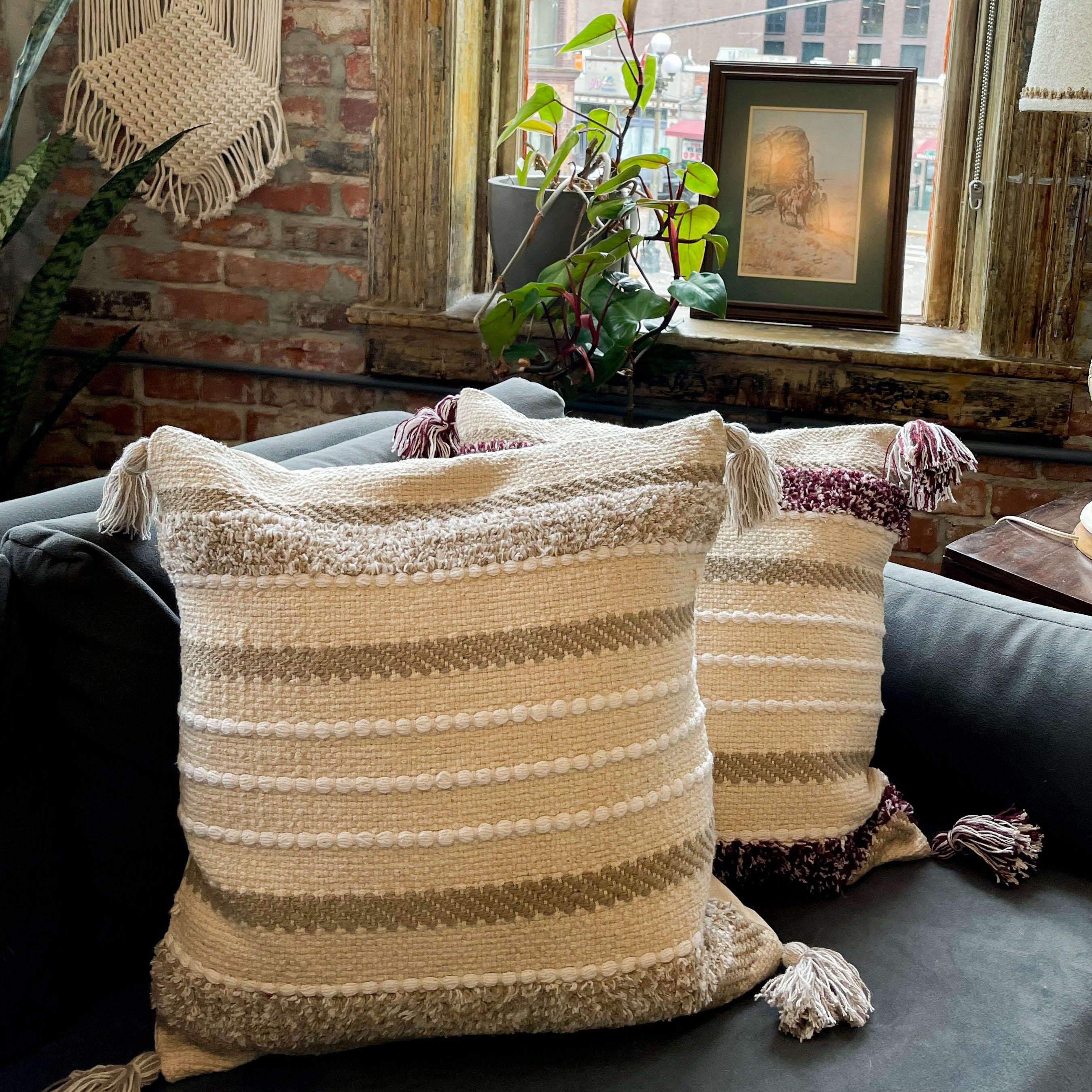 Neutral discount throw pillows