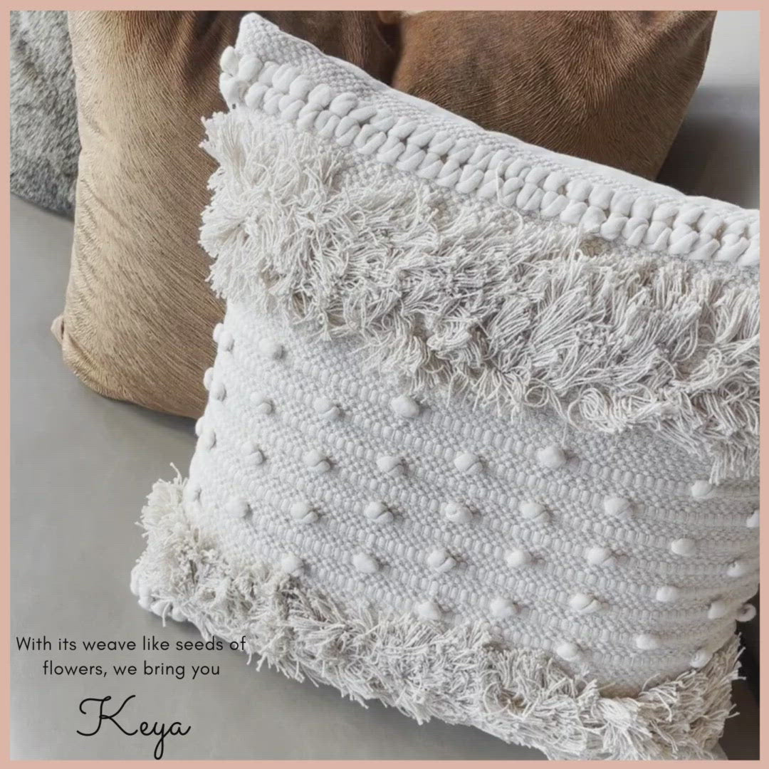 Sustainable handwoven tasseled bohemian throw pillows by Bit of Meraki