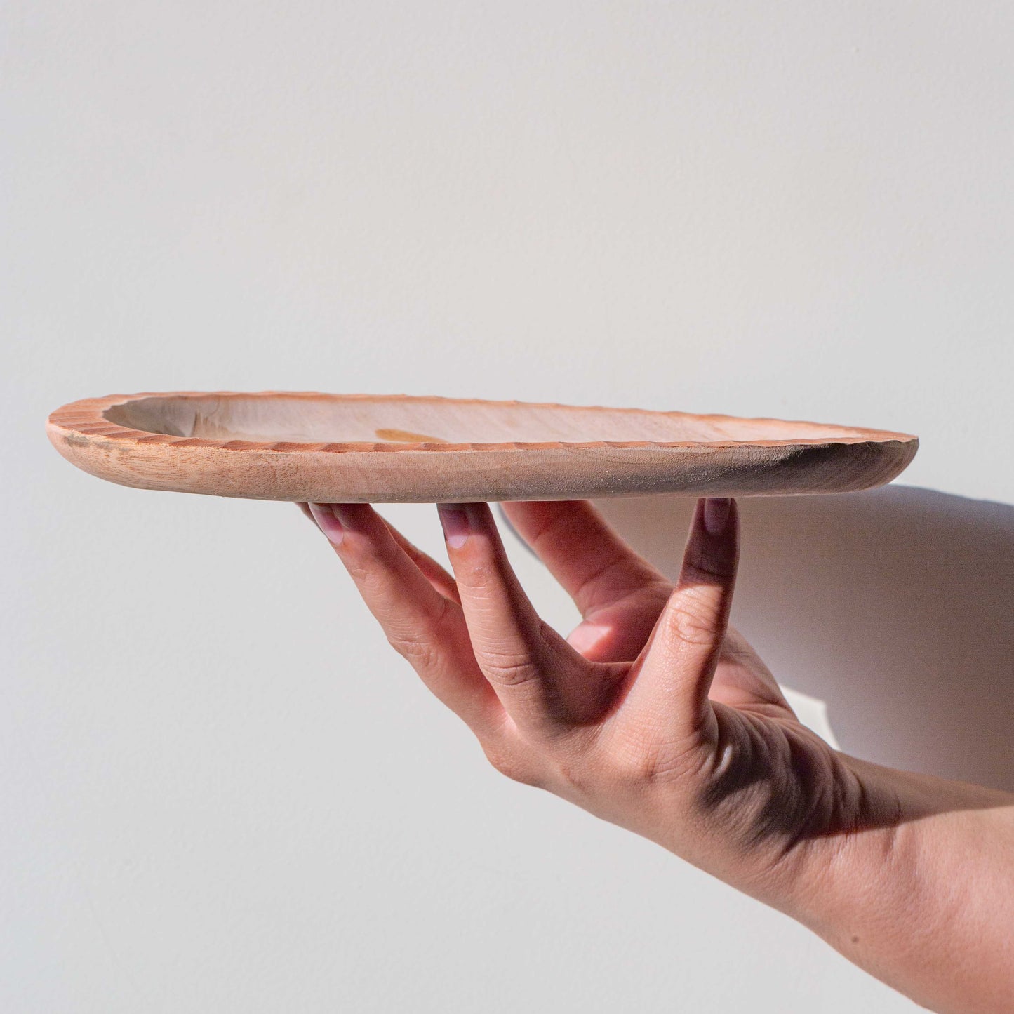 Brown Neem Wood Oval Shape Serving Platter