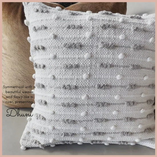 Handwoven textured bohemian throw pillow 